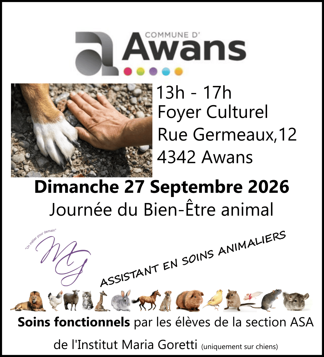 Nos élèves de 6ASA à la Journée du Bien-Être Animal d&rsquo;Awans !